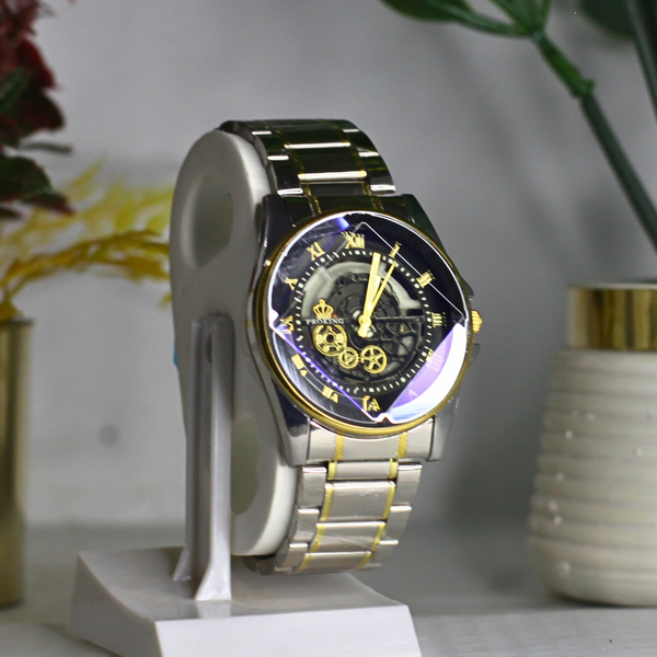Modern Skeleton Dial Silver Watch – Stainless Steel Watch